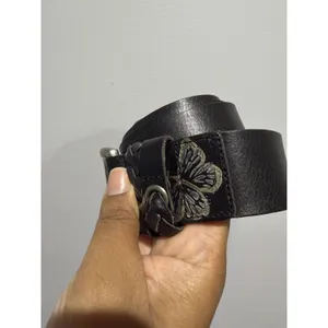Womens Fossil Silver Buckle & Print Butterfly Print‎ Belt 42.5" Sz L thumbnail 3