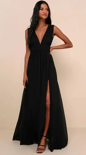 Lulu’s Heavenly Hues Black Maxi Dress size small NWOT thumbnail 1