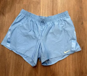 Nike‎ Dri-FIT Womens XL Light Blue Running Athletic Shorts Elastic Waist Swoosh thumbnail 1