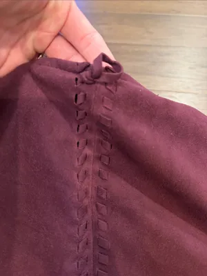 BB Dakota Faux Suede Moto Jacket Burgundy Wine Braided Size Small - C61-122 thumbnail 11