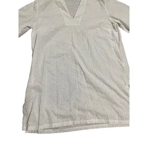 ‎Talbots Vneck white sheer cotton tunic medium thumbnail 7