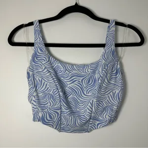 PacSun La Hearts Blue & White Cropped Corset Top Size Small thumbnail 2