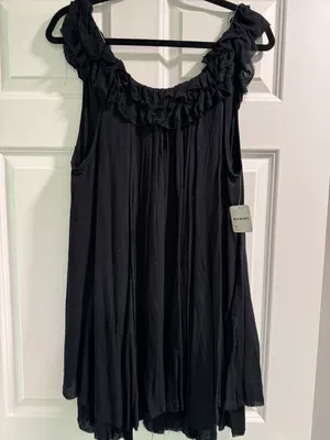 Free People Black Ruffle Dress thumbnail 1