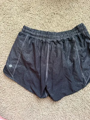 lululemon athletica Metallic Speckle Black Shorts LIMITED EDITION hotty hot 4in thumbnail 2