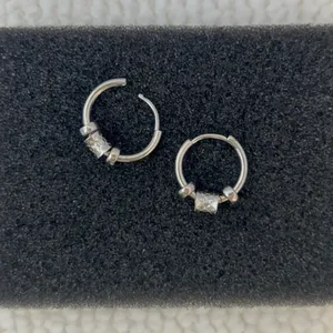 Fashion Cool Small Silver Hoop Earrings for Men Women,Unisex Earrings thumbnail 3