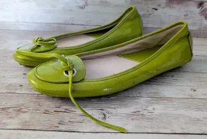 Michael Kors Flats - Green Flats Size 6.5 M - Leather Upper - Cosmetic Issues thumbnail 1