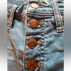 Madewell High-Rise Denim Shorts Button Fly Cut Off Raw Hem Size 26. thumbnail 6