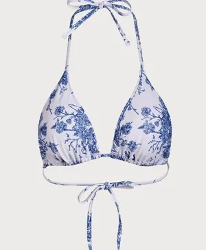 Berlook Floral Halter Triangle Bikini Top ONLY 64 Blue thumbnail 8