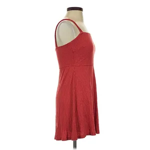 All In Favor Cardinal Red Ribbed Knit Tank Fit Flare Dress Sz LARGE thumbnail 5