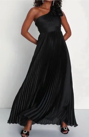 Lulu's One Shoulder Black Maxi Dress(Size XS) thumbnail 1