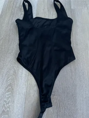 White Fox Boutique Black Scoop-Front Bodysuit thumbnail 4