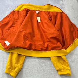 LL Bean Signature Women's XL Valley Fleece Cardigan Shawl Collar Mustard Yellow thumbnail 4