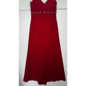 1990s Y2K Michaelangelo Red Beaded Chiffon Evening Gown size 8 thumbnail 12