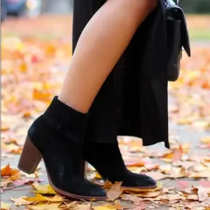 Sam Edelman Blake Black Suede‎ Ankle Bootie With Block Heel Size 6.5 thumbnail 1
