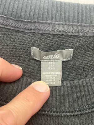 Aerie Women's Charcoal Grey Pullover Sweatshirt with Pockets Oversized XXS thumbnail 10