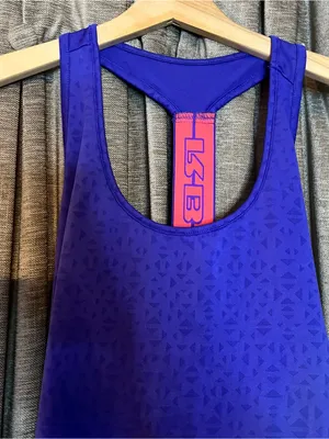 RBX Perfoemance Athletic Purple Geometric Print Racerback Tank Top Size Large thumbnail 4