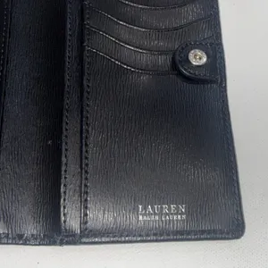 Lauren Ralph Lauren Sloan Sleek Street Slim‎ Bifold Designer Wallet Black Snap thumbnail 15