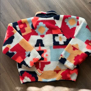 Free People Hit The Slopes Fleece Jacket Womens Coral Carpet Retro Casual Cozy thumbnail 5
