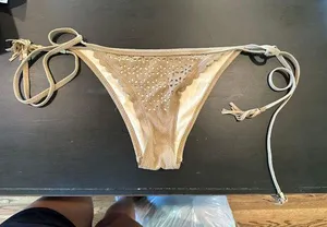 Suede Floral Bikini Tan thumbnail 10