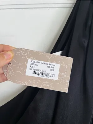 Meshki • Calliope One Shoulder Maxi Dress gown black satin formal evening draped thumbnail 5