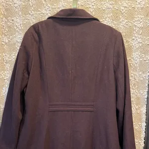 Beau Monde Women’s Brown Wool Blend Lined Pea Coat Jacket Classic Size 2XL thumbnail 4