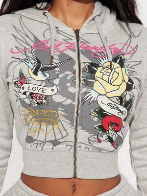 Ed Hardy Rose and Sword Full Zip Hoodie XS thumbnail 16