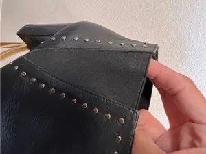 Patricia Green Black Leather Studded Chelsea Ankle Bootie Size 7 thumbnail 3