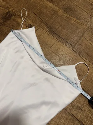 PacSun Kendall & Kylie White Satin Cowl Neck Silky Slip Mini Dress Size S thumbnail 4
