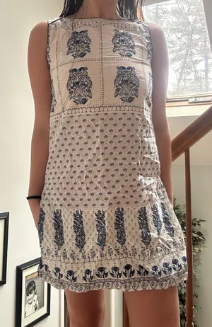 Angel Biba White And Blue Beach Cover Up thumbnail 1