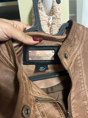 JouJoue Brown Vegan leather jacket Size Medium thumbnail 3