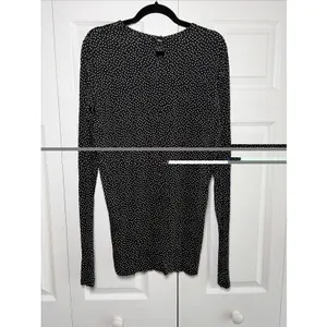 M.M.LaFleur Polka Dot Long Sleeve‎ Top Womens Size S Black White Juliana Dress thumbnail 5