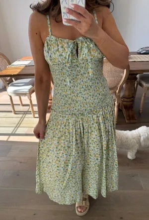 FREE PEOPLE Lavender Daze Dress in Green Combo Size Medium NWT thumbnail 2