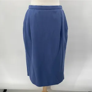 Vintage Pendleton Virgin Wool Skirt Suit Set Collarless Blazer Powder Blue 12 thumbnail 12