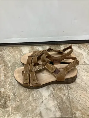 Clarks Women's April Cove Sandal Brown Leather 8.5 Adjustable Comfort Wedge Shoe thumbnail 5