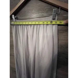 Skirt Maxi Long Light Gray Lined Elastic Waist Sz Medium Lace Girl New Formal thumbnail 2