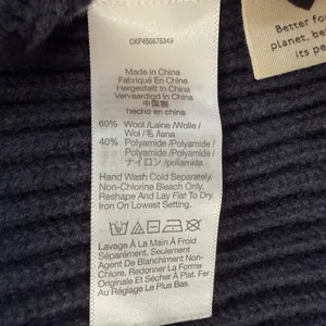 Madewell Half-Zip Sweater Vest Women's Large Navy Blue Knit Wool Blend thumbnail 8
