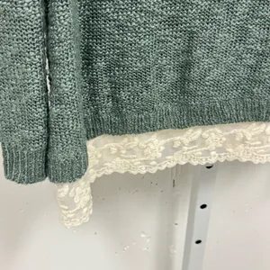 Pink Republic Dried Sage Green Lace Trim Knit Sweater PF522547SK-112 Large thumbnail 5
