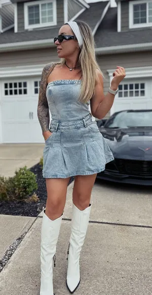 Zara Denim Dress Mini Casual Jeans Jean thumbnail 1
