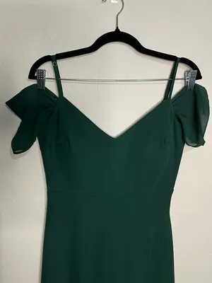 Birdy Grey Devin Chiffon Emerald Green Maxi‎ Dress thumbnail 4