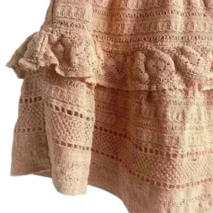 Aerie Women's M Light Pink Lace Ruffle Mini Skirt Summer Casual‎ NWT thumbnail 2