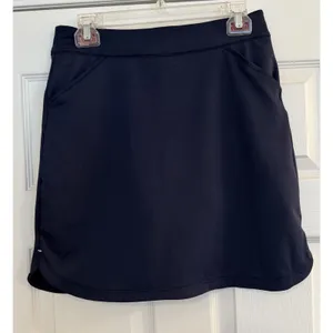 Peter Millar 18” Skort Sz XS Petal Hem Navy Blue Golf Tennis Skirt PullOn UPF50+ thumbnail 1