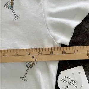 White T-Shirt with Martini Glass Print thumbnail 6