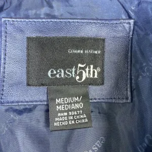East 5th Women’s 100% Leather Jacket blue medium moto y2k retro fitted thumbnail 6