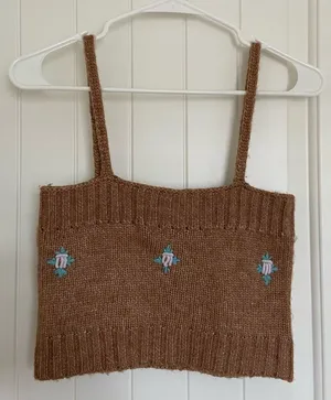 NWOT |‎ Hazel Moon women’s knit embroidered sweater tank — medium thumbnail 1
