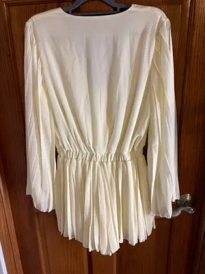 Boutique Ivory Satin Mini Romper thumbnail 6