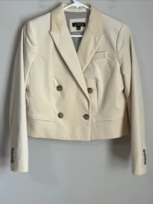 J.Crew cropped Double-Breasted Blazer in Stretch Velvet Size‎ 0 - 2 thumbnail 2