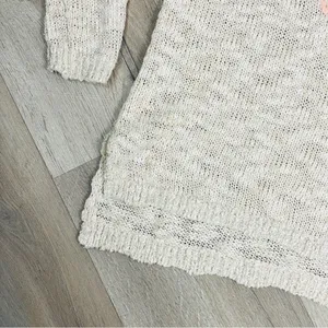 Aerie by AEO Happy Winter Open Weave‎ Sweater Tan Pink Medium Pullover thumbnail 7