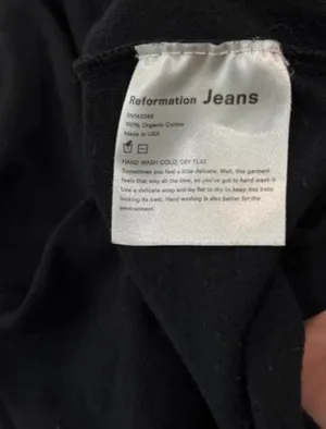 Reformation Organic Cotton Black V-Neck S thumbnail 7