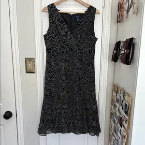 Chaps trumpet hem polka dot sleeveless midi dress thumbnail 2