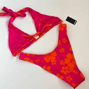 Garage Floral Pink and Orange Bikini thumbnail 4